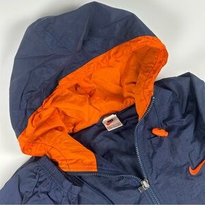 Nike Mens SZ M VTG 90s Blue & Orange Big Swoosh Windbreaker Skater Baggy Grunge